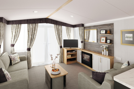Brochure picture of a New 2023 Swift Bordeaux  35 x 12  2 bedroom model.