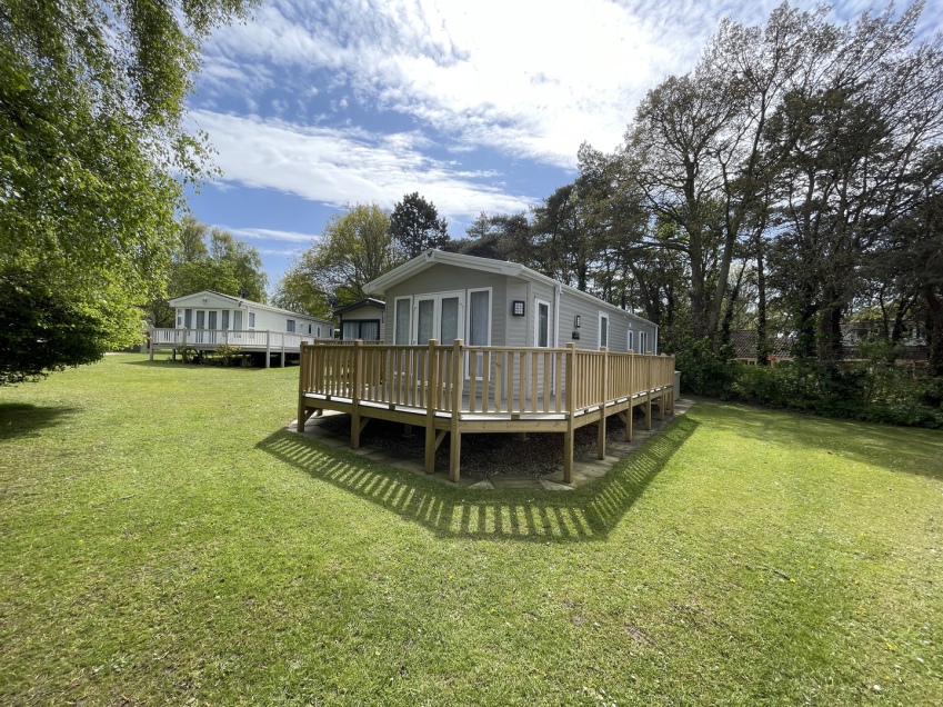 Picture of a Willerby Sheraton 40 x 13 2 bedroom model, static holiday caravan sited at Friary Farm Caravan Park, Blakeney North Norfolk.