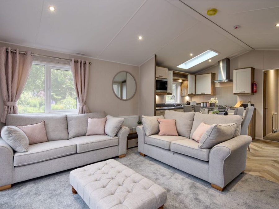 Picture of the lounge in a 2026 42 x 14 2 bedroom Willerby Sheraton Elite sited on the Orchard Holiday Park, Wells next the Sea, North Norfolk.