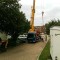 Picture of a caravan being lifted by a crane at Orchard Holiday Park, Wells-next-the-sea, Norfolk