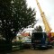Picture of a caravan being lifted by a crane at Orchard Holiday Park, Wells-next-the-sea, Norfolk
